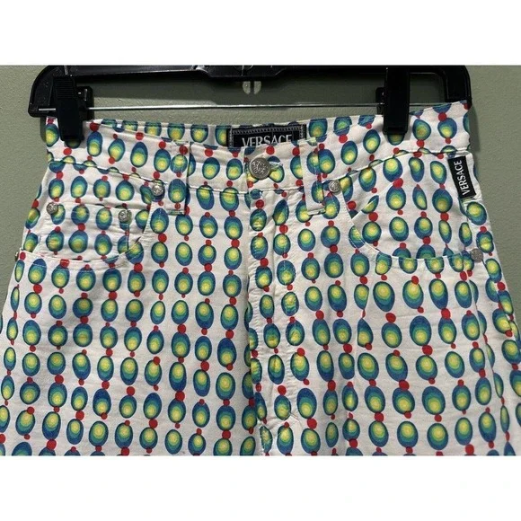 Vtg 90’s Versace Pants Colorful Olive Novelty Disco Atomic Art To Wear S…​ - Picture 5 of 16